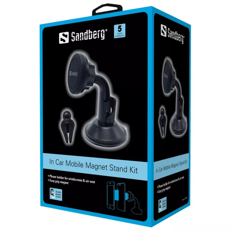 Sandberg In Car Mobile Magnet Stand Kit, Teléfono, Soporte pasivo, Coche, Negro