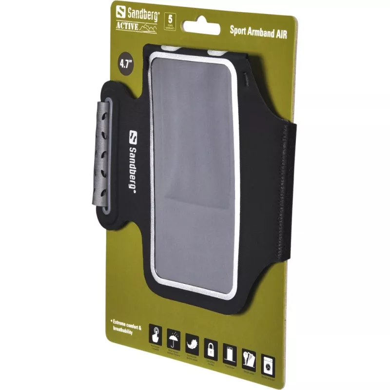 Sandberg Brazalete deportivo AIR 4.7'', Funda con brazalete, Cualquier marca, 11,9 cm (4.7