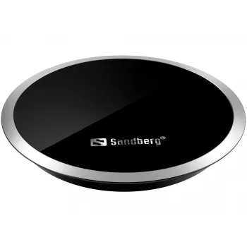 Sandberg Cargador inalámbrico para escritorio 10W, Interior, USB, Carga inalámbrica, 0,8 m, Negro