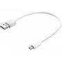 Sandberg Cable MicroUSB de sincronización/carga 0,2 m, 0,2 m, USB A, Micro-USB B, USB 2.0, Blanco
