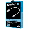 Sandberg Cable MicroUSB de sincronización/carga 0,2 m, 0,2 m, USB A, Micro-USB B, USB 2.0, Blanco