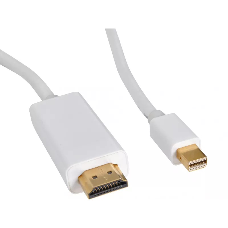 Sandberg MiniDP 1.2 > HDMI 4K 2m, 2 m, Mini DisplayPort, HDMI, Conector macho, Conector macho, Blanco