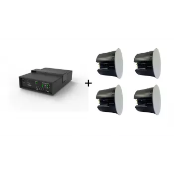 Vivolink Audiopack Subwoofer 6.5 + 4 x Altavoces de techo Premium 40W (oferta de pack limitado) Negro Cableado 110 W