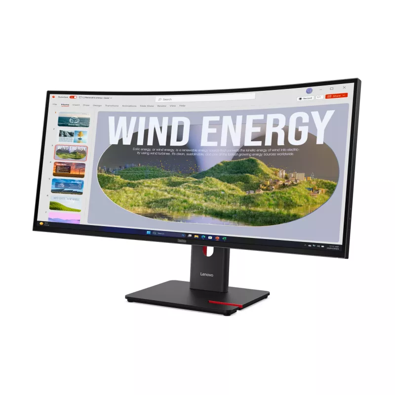 Lenovo ThinkVision T34WD-40 Monitor, 86,4 cm (34 inch), 3440 x 1440 píxeles, Wide Quad HD, LED, 6 ms, Negro