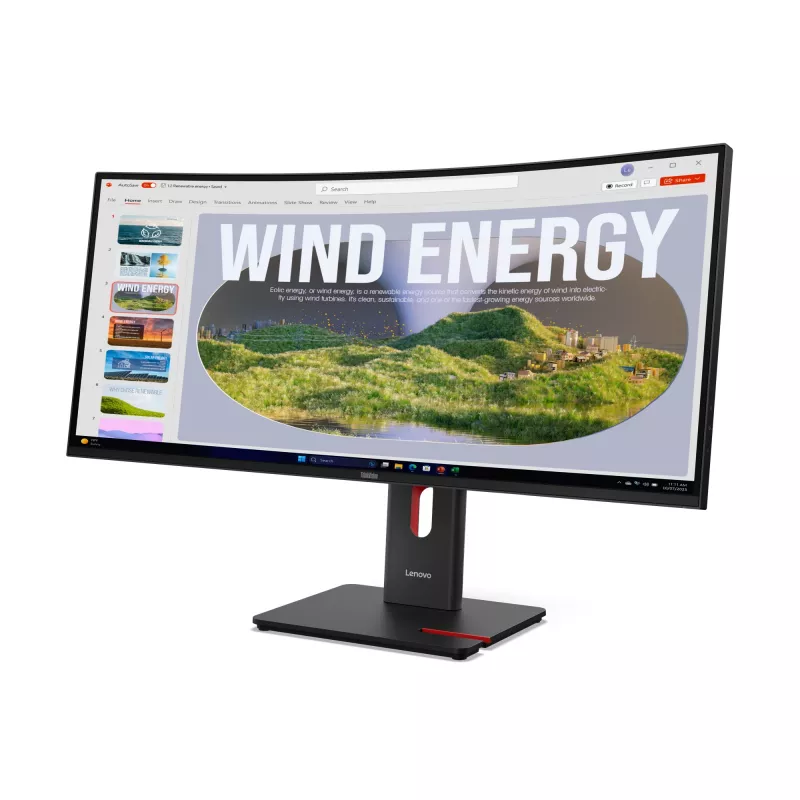Lenovo ThinkVision T34WD-40 Monitor, 86,4 cm (34 inch), 3440 x 1440 píxeles, Wide Quad HD, LED, 6 ms, Negro