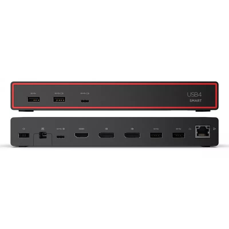 Lenovo ThinkPad USB4 Smart Dock 5500 con fuente de alimentación de 135W, Cableado, Negro