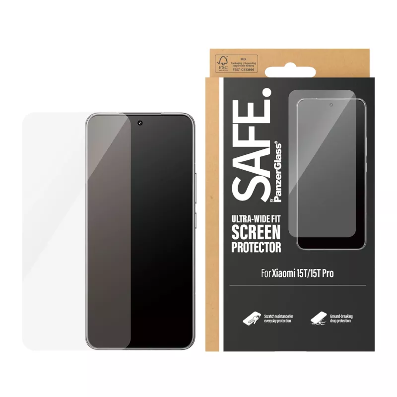 PanzerGlass SAFE. by ® Protector de pantalla Xiaomi 15T | 15T Pro | Ultra-Wide Fit
