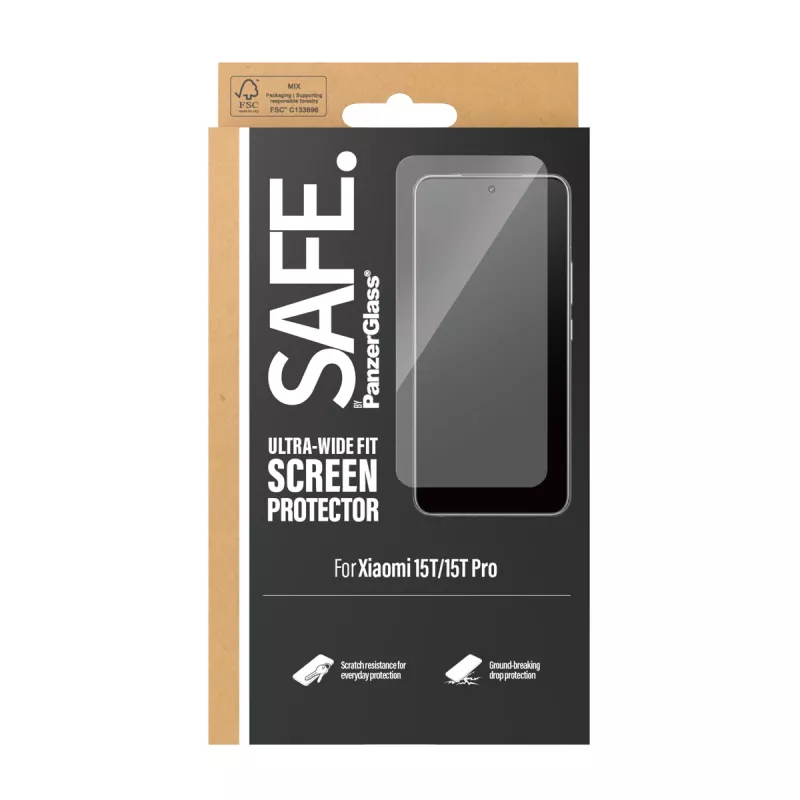 PanzerGlass SAFE. by ® Protector de pantalla Xiaomi 15T | 15T Pro | Ultra-Wide Fit