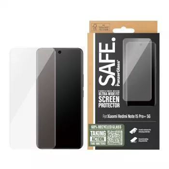 PanzerGlass SAFE. by ® Protector de pantalla Xiaomi Redmi Note 15 Pro+ 5G | Ultra-Wide Fit