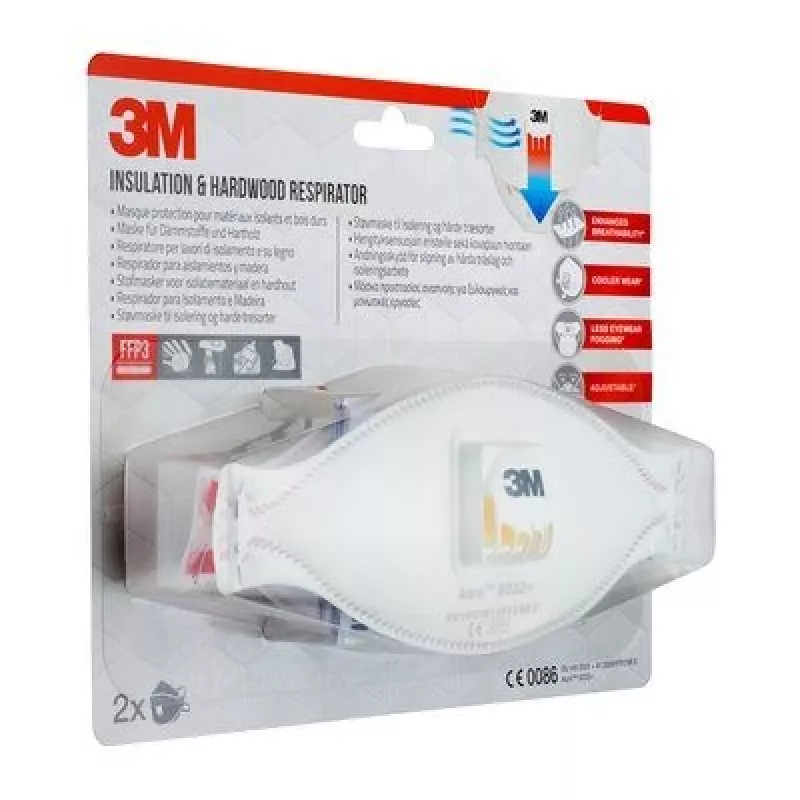 3M Aura Comfort Cool Flow 9332+ FFP3 NR D Mascarillas respiratorias desechables, 2 uds. (9332C2)