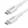 StarTech.com Pack de 2 cables de carga USB-C de 1 m (3,3 ft) blancos, Cable USB-C, Cable de carga para portátil USB 2.0 Type-C, 60 W 3 A Power Delivery, Funda de TPE, Cable de transferencia de datos USB-C, M/M