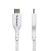 StarTech.com Pack de 2 cables de carga USB-C de 1 m (3,3 ft) blancos, Cable USB-C, Cable de carga para portátil USB 2.0 Type-C, 60 W 3 A Power Delivery, Funda de TPE, Cable de transferencia de datos USB-C, M/M