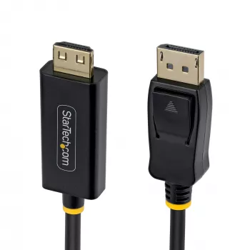 StarTech.com Cable adaptador DisplayPort a HDMI de 2 m con conectores con agarre, 4K 60Hz, HDR, Convertidor de vídeo DP a HDMI unidireccional, DP de sobremesa a monitor HDMI