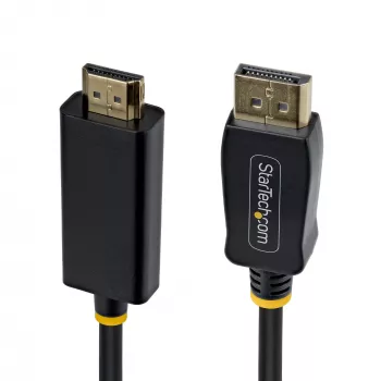 StarTech.com Cable adaptador DisplayPort a HDMI de 2 m con conectores con agarre, 4K 60Hz, HDR, Convertidor de vídeo DP a HDMI unidireccional, DP de sobremesa a monitor HDMI