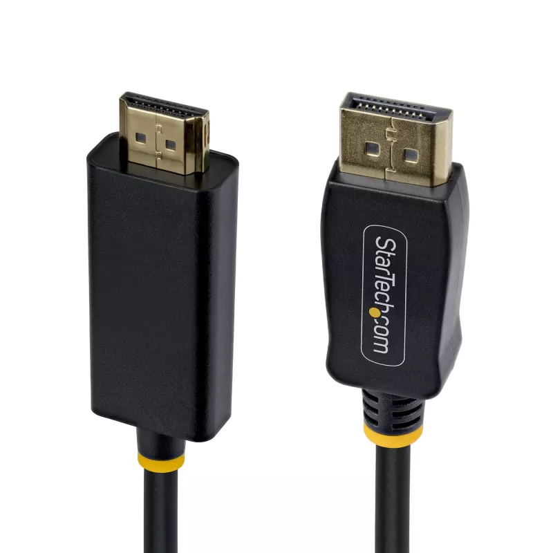 StarTech.com Cable adaptador DisplayPort a HDMI de 2 m con conectores con agarre, 4K 60Hz, HDR, Convertidor de vídeo DP a HDMI unidireccional, DP de sobremesa a monitor HDMI