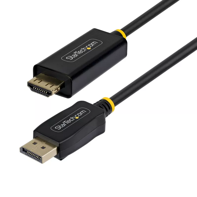 StarTech.com Cable adaptador DisplayPort a HDMI de 2 m con conectores con agarre, 4K 60Hz, HDR, Convertidor de vídeo DP a HDMI unidireccional, DP de sobremesa a monitor HDMI