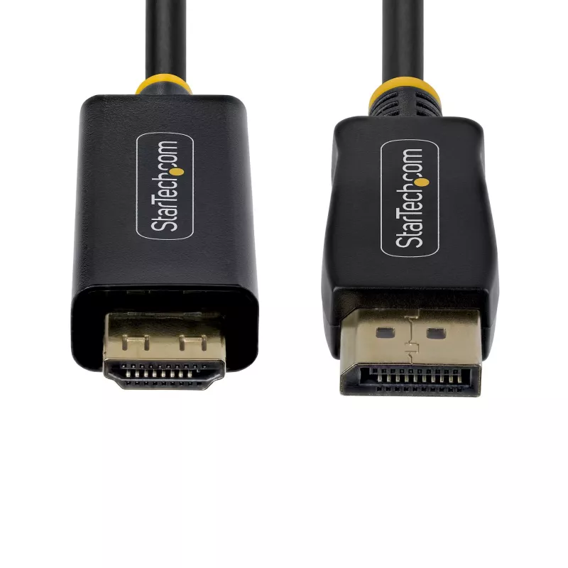 StarTech.com Cable adaptador DisplayPort a HDMI de 2 m con conectores con agarre, 4K 60Hz, HDR, Convertidor de vídeo DP a HDMI unidireccional, DP de sobremesa a monitor HDMI