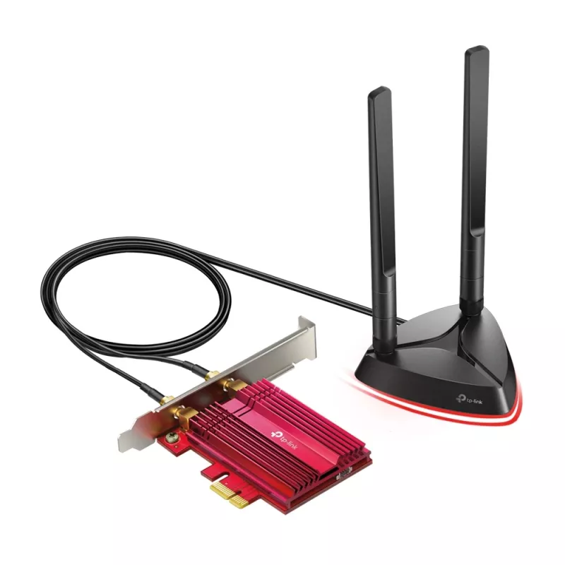TP-Link AX3000 Wi-Fi 6 Bluetooth 5.0 Adaptador PCIe, Interno, Inalámbrico, PCI Express, WLAN / Bluetooth, 2402 Mbit/s, Negro, Rojo