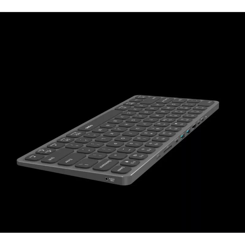 Rapoo UCK-6001 Teclado ultrafino con adaptador multipuerto USB-C 8 en 1, QWERTZ