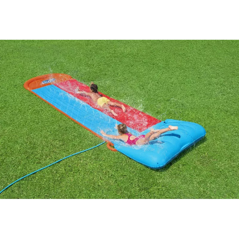 Bestway H2OGO! Tobogán acuático doble con rampa Tsunami Splash 4,88 m