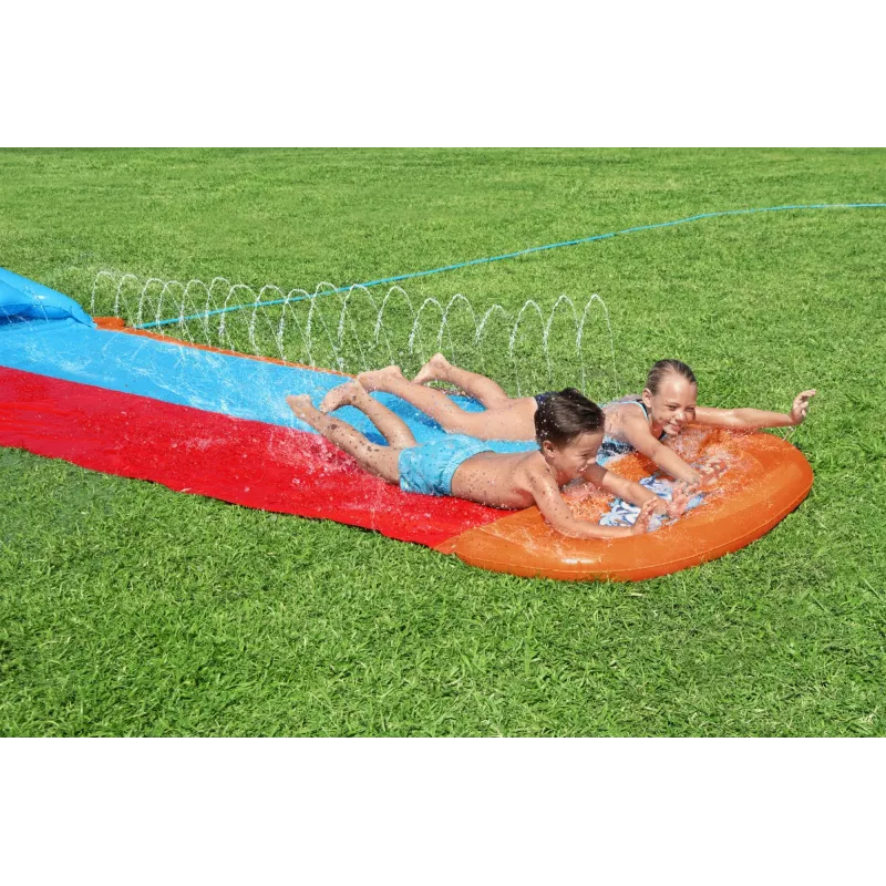 Bestway H2OGO! Tobogán acuático doble con rampa Tsunami Splash 4,88 m