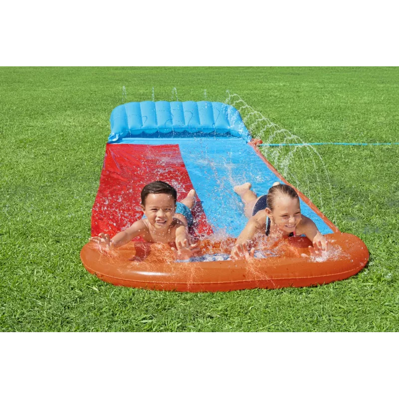 Bestway H2OGO! Tobogán acuático doble con rampa Tsunami Splash 4,88 m