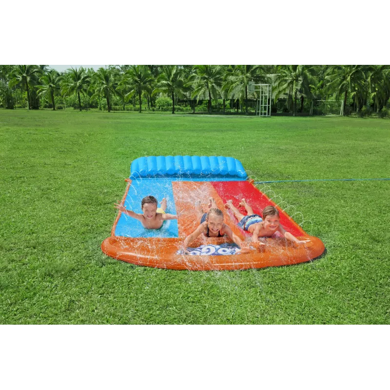 Bestway H2OGO! Tobogán triple con rampa Tsunami Splash 4,88 m