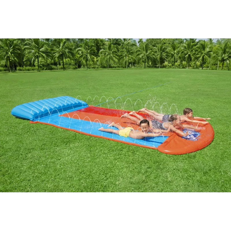 Bestway H2OGO! Tobogán triple con rampa Tsunami Splash 4,88 m