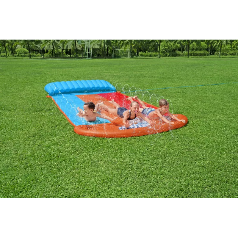 Bestway H2OGO! Tobogán triple con rampa Tsunami Splash 4,88 m