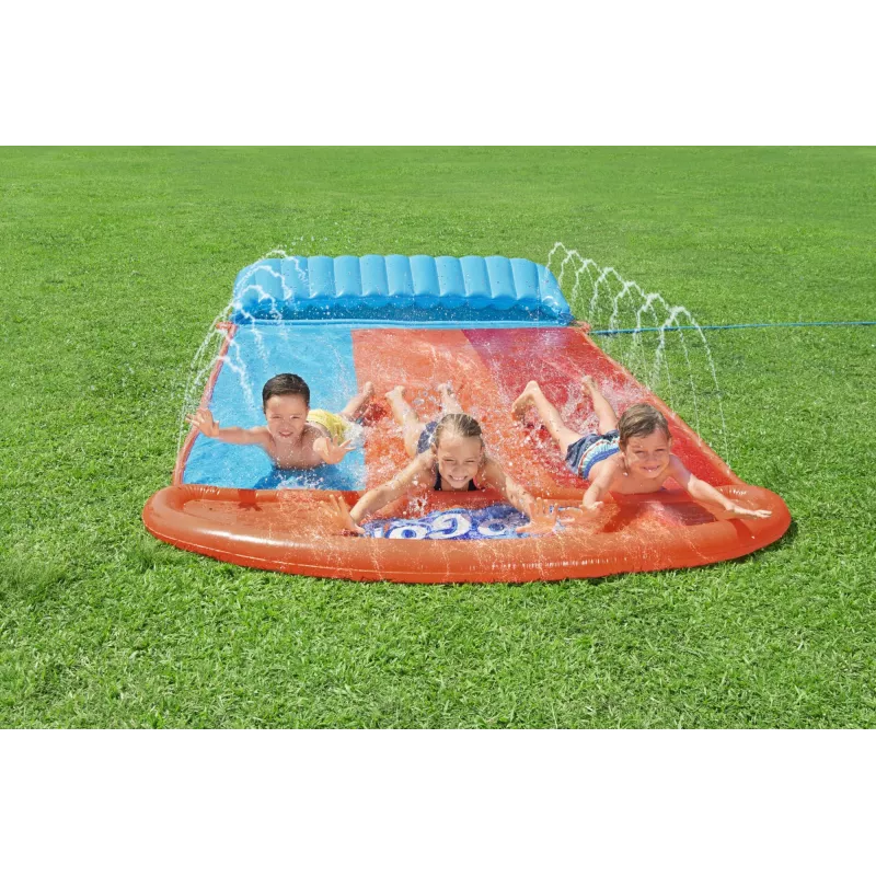 Bestway H2OGO! Tobogán triple con rampa Tsunami Splash 4,88 m