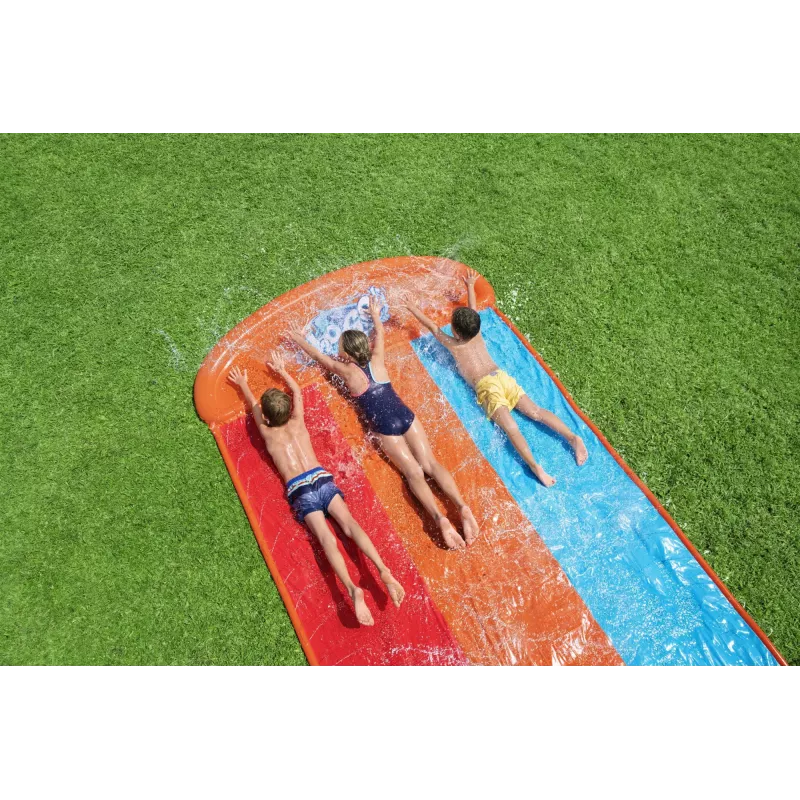 Bestway H2OGO! Tobogán triple con rampa Tsunami Splash 4,88 m