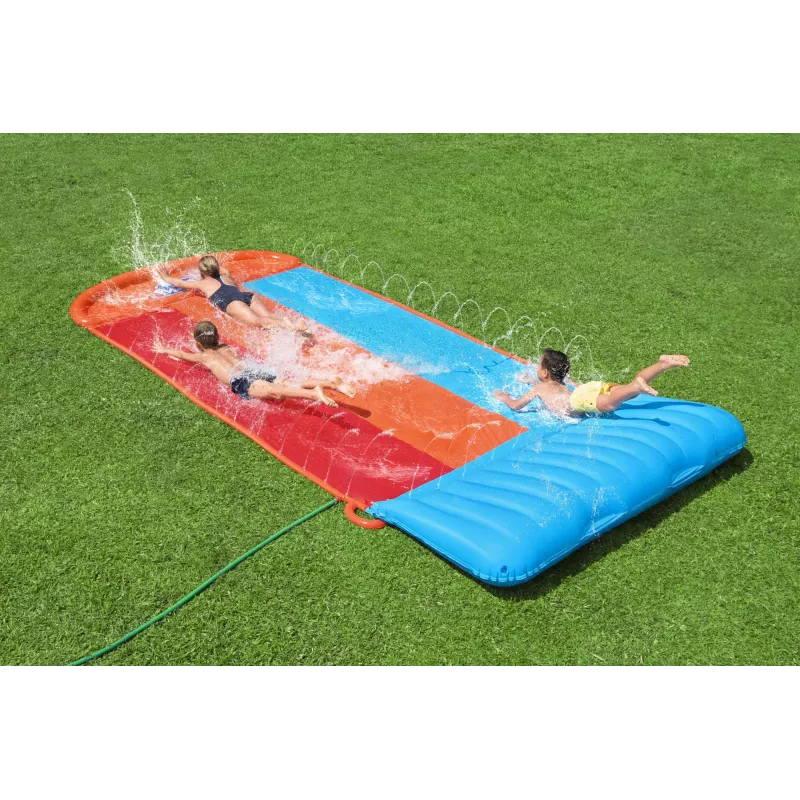Bestway H2OGO! Tobogán triple con rampa Tsunami Splash 4,88 m