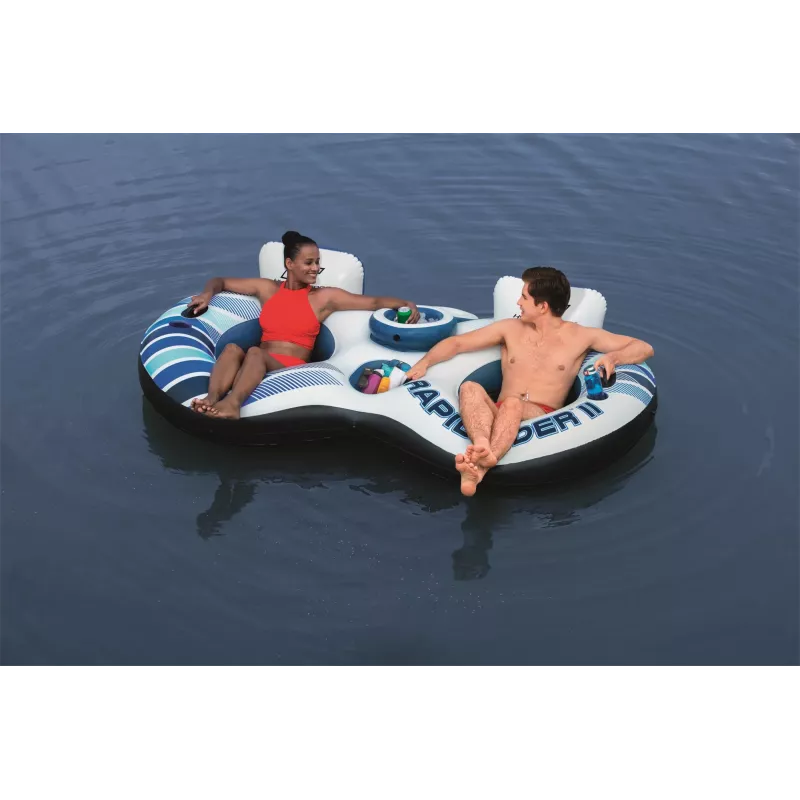 Bestway Hydro-Force Rapid Rider II flotador doble para río, multicolor, flotador, estampado, niño/niña, 180 kg, 2 personas