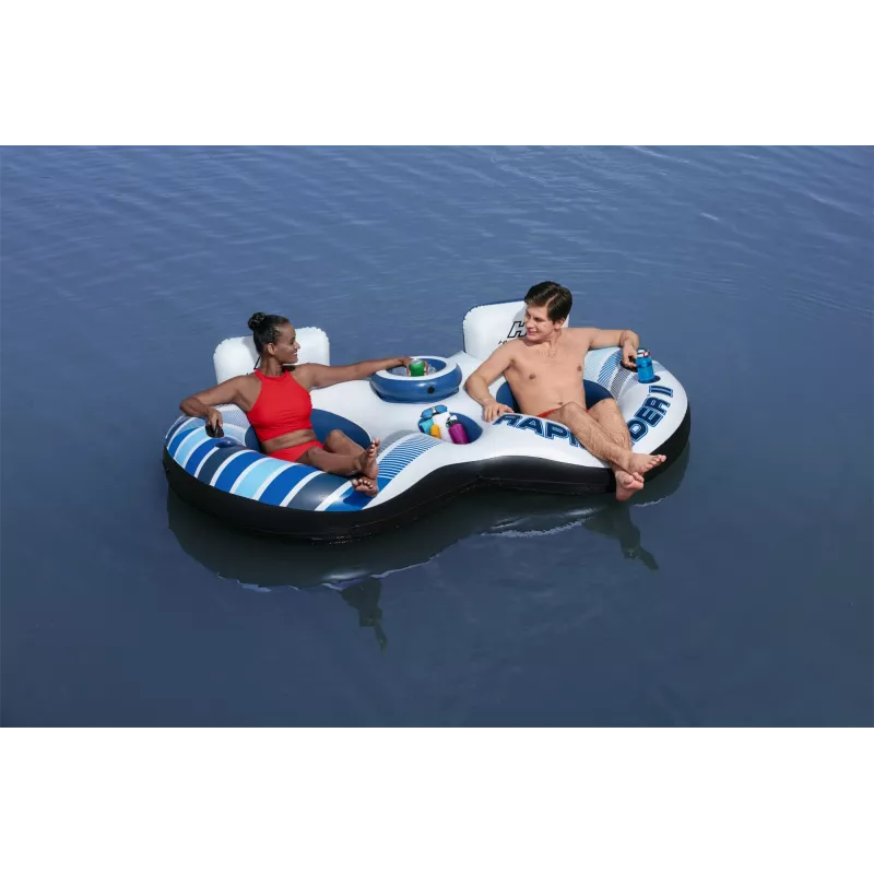 Bestway Hydro-Force Rapid Rider II flotador doble para río, multicolor, flotador, estampado, niño/niña, 180 kg, 2 personas