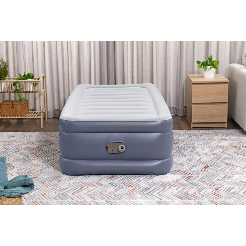 Bestway Tritech colchón de aire Twin con bomba AC integrada y revestimiento antimicrobiano 1,91 m x 97 cm x 51 cm