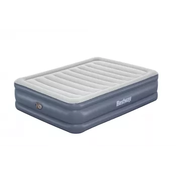 Bestway Tritech colchón de aire Queen con bomba AC integrada y revestimiento antimicrobiano 2,03 m x 1,52 m x 51 cm