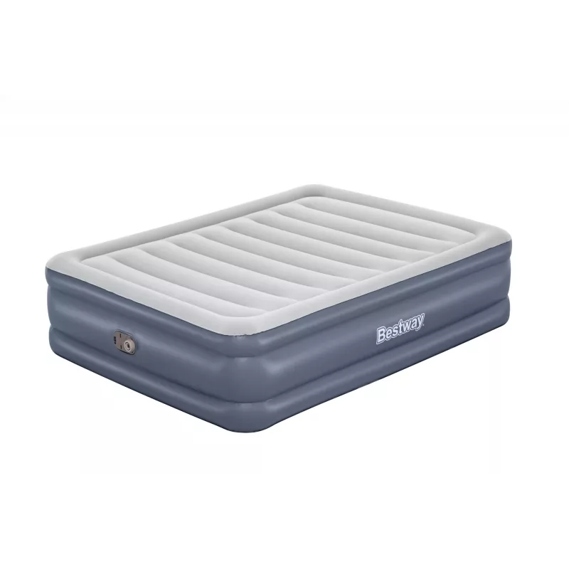 Bestway Tritech colchón de aire Queen con bomba AC integrada y revestimiento antimicrobiano 2,03 m x 1,52 m x 51 cm