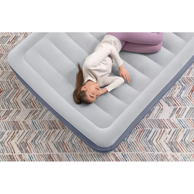 Bestway Tritech colchón de aire Queen con bomba AC integrada y revestimiento antimicrobiano 2,03 m x 1,52 m x 51 cm