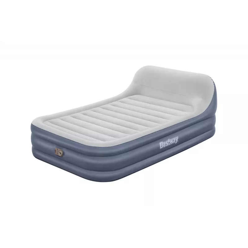 Colchón de aire Bestway Tritech SleekFlow con cabecera Queen, bomba AC integrada y recubrimiento antimicrobiano 2,26 m x 1,52 m x 84 cm