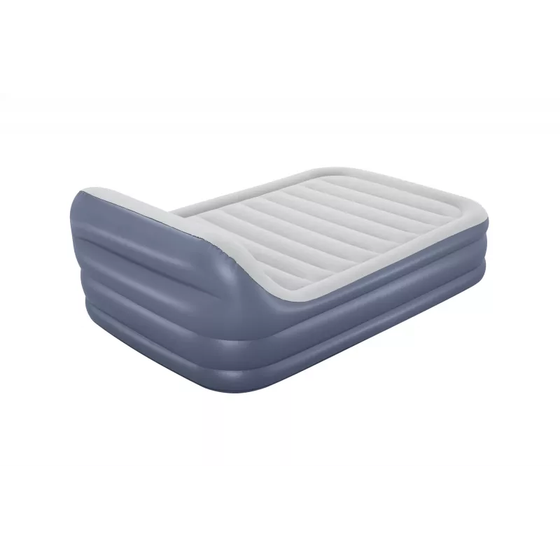 Colchón de aire Bestway Tritech SleekFlow con cabecera Queen, bomba AC integrada y recubrimiento antimicrobiano 2,26 m x 1,52 m x 84 cm