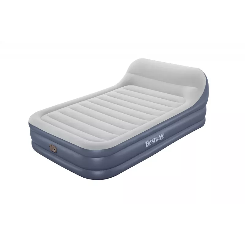 Colchón de aire Bestway Tritech SleekFlow con cabecera Queen, bomba AC integrada y recubrimiento antimicrobiano 2,26 m x 1,52 m x 84 cm