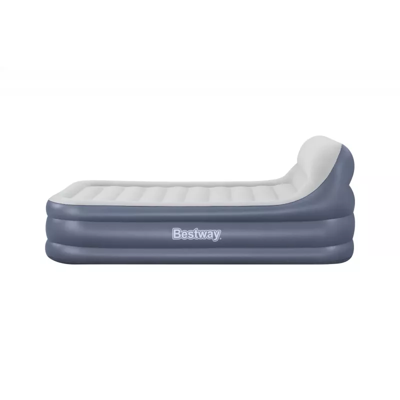 Colchón de aire Bestway Tritech SleekFlow con cabecera Queen, bomba AC integrada y recubrimiento antimicrobiano 2,26 m x 1,52 m x 84 cm