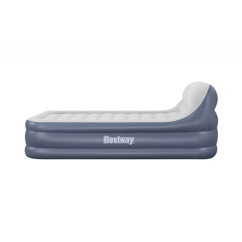 Colchón de aire Bestway Tritech SleekFlow con cabecera Queen, bomba AC integrada y recubrimiento antimicrobiano 2,26 m x 1,52 m x 84 cm