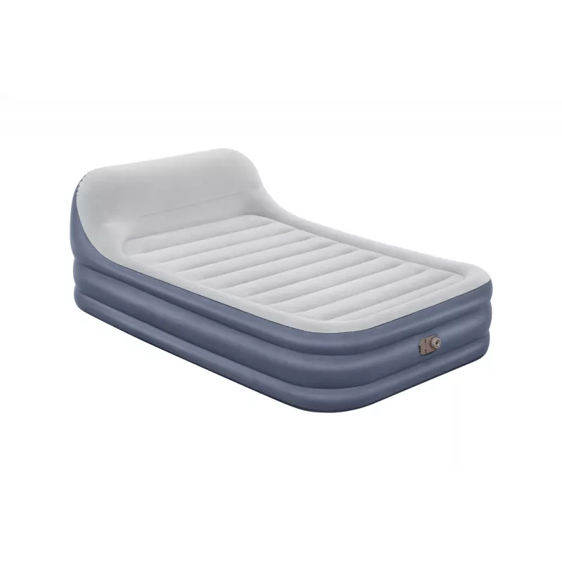 Colchón de aire Bestway Tritech SleekFlow con cabecera Queen, bomba AC integrada y recubrimiento antimicrobiano 2,26 m x 1,52 m x 84 cm