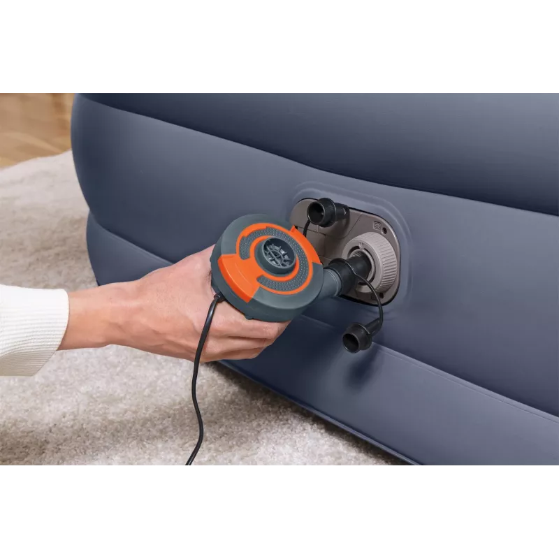 Colchón de aire Bestway Tritech SleekFlow con cabecera Queen, bomba AC integrada y recubrimiento antimicrobiano 2,26 m x 1,52 m x 84 cm