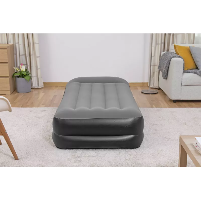 Bestway Tritech Colchón hinchable Twin con bomba AC integrada y recubrimiento antimicrobiano 1,91 m x 97 cm x 46 cm