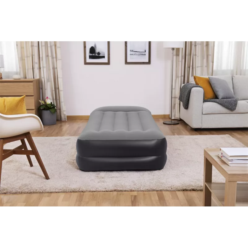Bestway Tritech Colchón hinchable Twin con bomba AC integrada y recubrimiento antimicrobiano 1,91 m x 97 cm x 46 cm