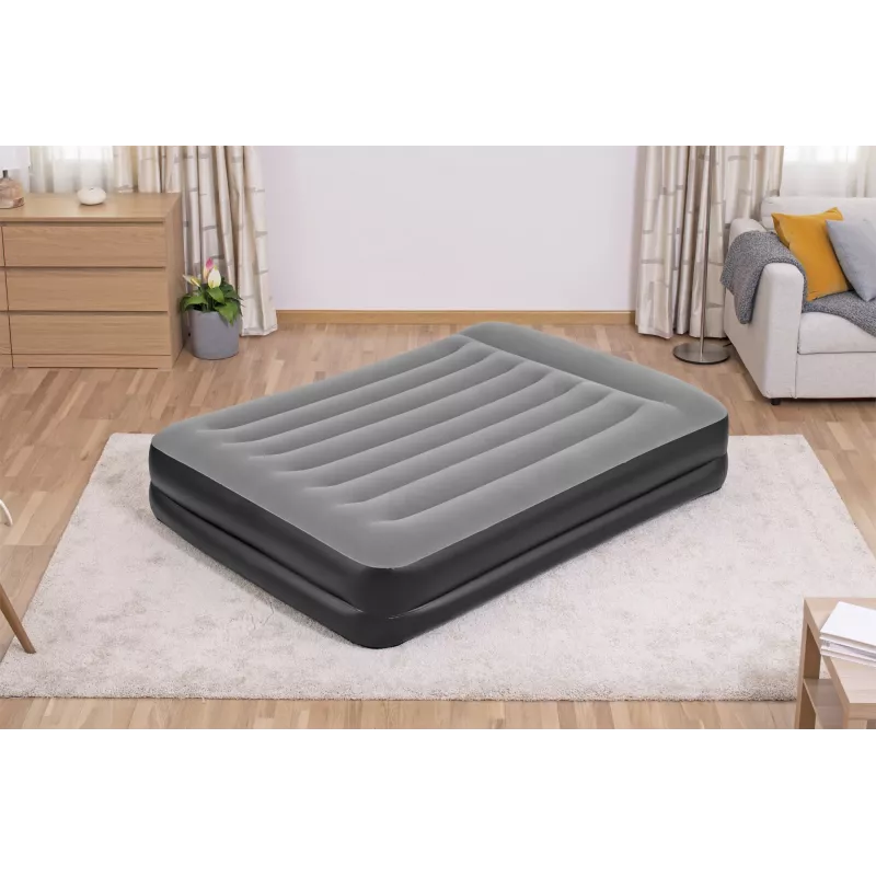 Bestway Tritech Colchón hinchable Queen con bomba AC integrada y recubrimiento antimicrobiano 2,03 m x 1,52 m x 46 cm