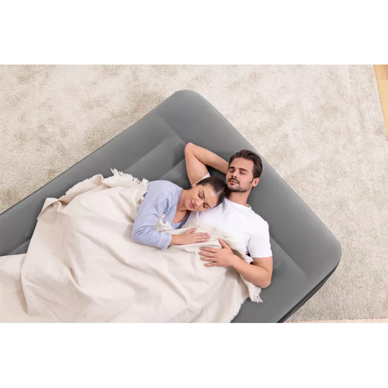 Bestway Tritech Colchón hinchable Queen con bomba AC integrada y recubrimiento antimicrobiano 2,03 m x 1,52 m x 46 cm