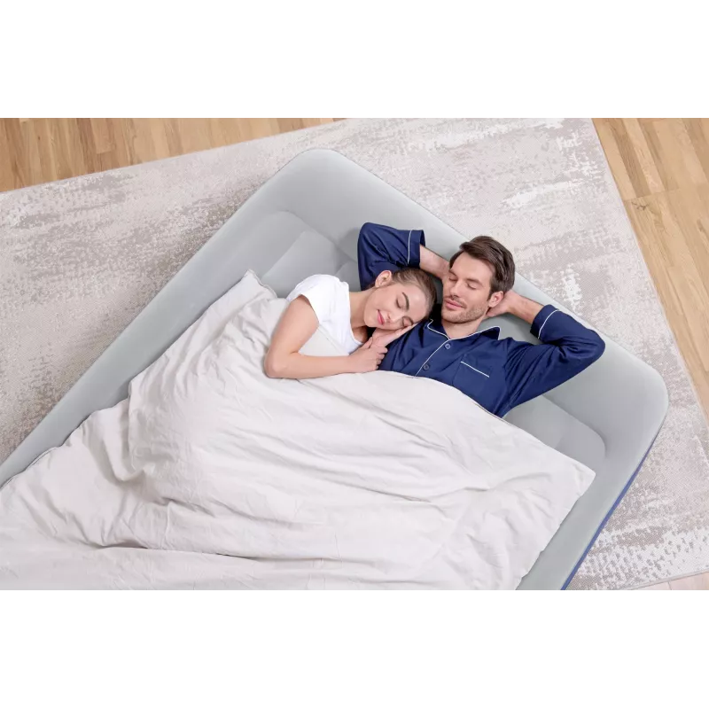 Bestway Tritech Cama hinchable Queen con bomba AC integrada y recubrimiento antimicrobiano 2,03 m x 1,52 m x 46 cm